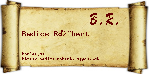 Badics Róbert névjegykártya