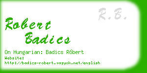 robert badics business card